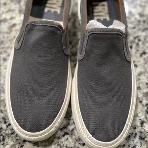 FRYE Ludlow slip on canvas in grey, size 10.5